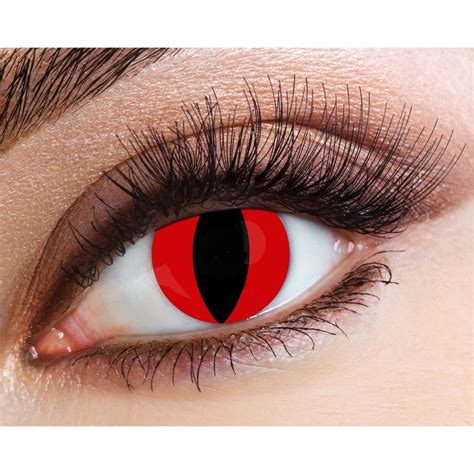 Eyecasions One Day Halloween Contact Lenses Daily Red Cat 1 Pair