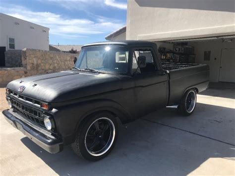 1966 Ford F100 Shortbed Flat Black Hot Rod Truck 352 V8 C6