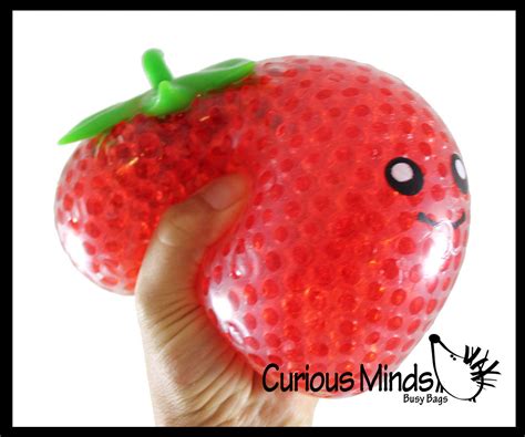 Jumbo Fruit Water Bead Filled Squeeze Stress Balls Sensory Stress Curious Minds Busy Bags