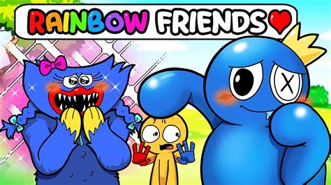 Animation Blue Huggy Wuggy Falls In Love Rainbow Friends In The