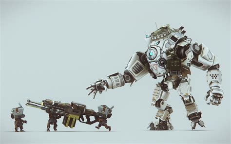 Titanfall Anime Rifles Digital Art Slid3 Robot Weapon Wallpapers