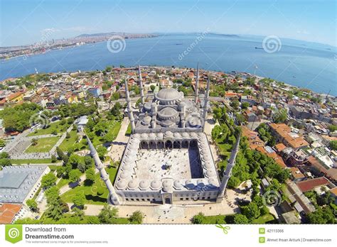 Blue Mosque In Istanbul Turkey Aerial Stock Photo