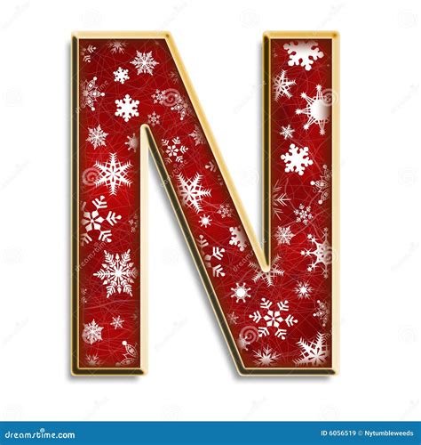 Isolated Christmas Letter N In Red Stock Illustration Illustration Of