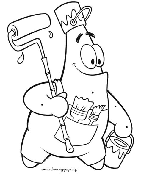 Drawings of patrick star for coloring. SpongeBob SquarePants - Patrick Star as a painter coloring ...