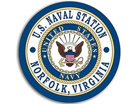 X Inch Round Us Naval Station Norfolk Virginia Seal Sticker Logo Navy Va Ebay