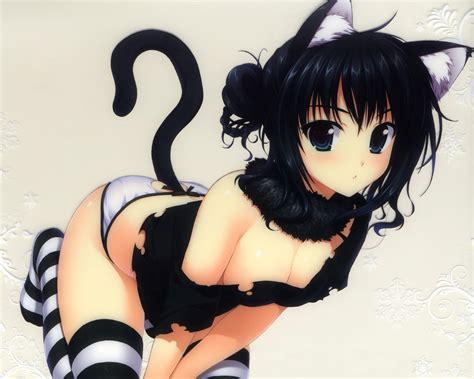 Wallpaper Nekomimi Anime Girls Cat Girl Tail