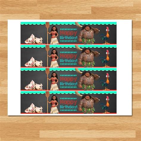 moana drink label chalkboard moana water bottle wrap moana birthday party moana party first