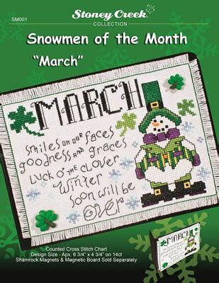New patterns added on a regular basis. Stoney Creek Snowmen of the Month - March - Cross Stitch ...