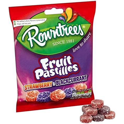 Rowntrees Fruit Pastilles Strawberry And Blackcurrant 143g Bag