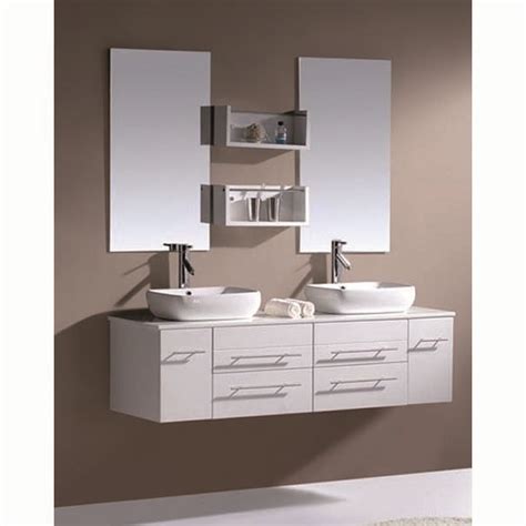Fresca fvn8042bw mezzo 59 black wall hung double sink modern bathroom vanity with medicine cabinet product code: Virtu USA Augustine 59" Double Sink Bathroom Vanity ...