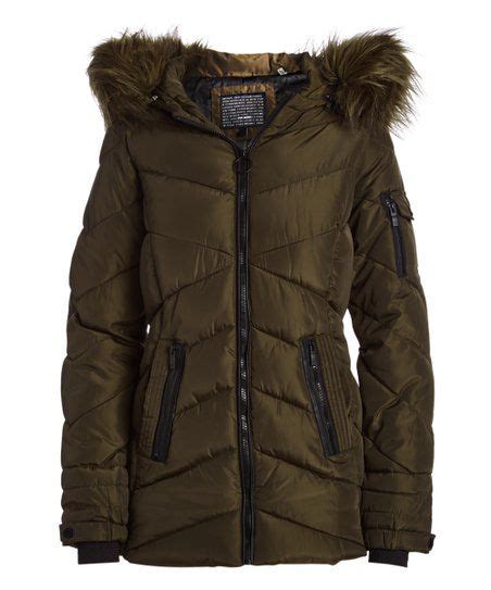 Steve Madden Olive Faux Fur Quilted Puffer Coat Women And Plus Zulily
