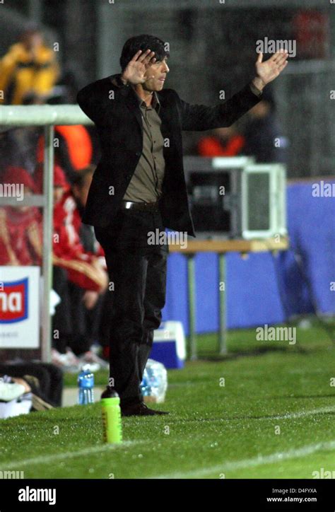 germany s coach joachim loew gestures during the world cup qualifier liechtenstein vs germany at