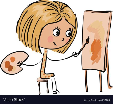 Artist Cartoon Picture Cartoon Artist Easel Illustration Vector Preview Bodenewasurk