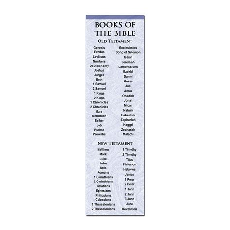 Books Of The Bible Printable Bookmark