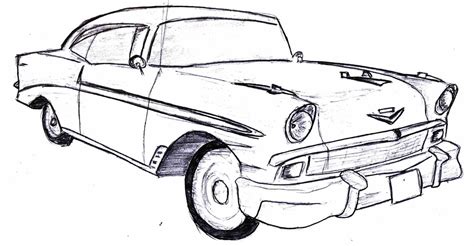 1955 Chevy Bel Air Drawing Sketch Coloring Page