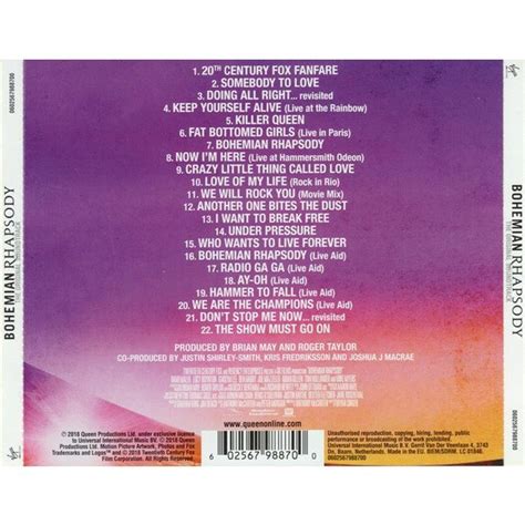 Bohemian Rhapsody The Original Soundtrack De Queen Cd Con