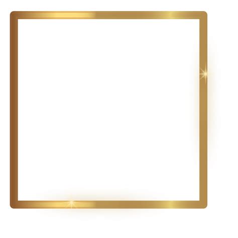 Thin Square Golden Frame Transparent Png And Svg Vector File