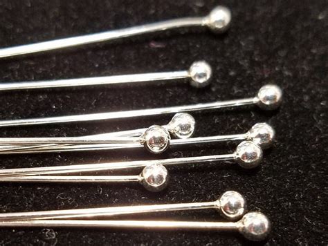 Sterling Silver Large Ball Head Pin 3mm Ball 3 Inches 21 Etsy Argent