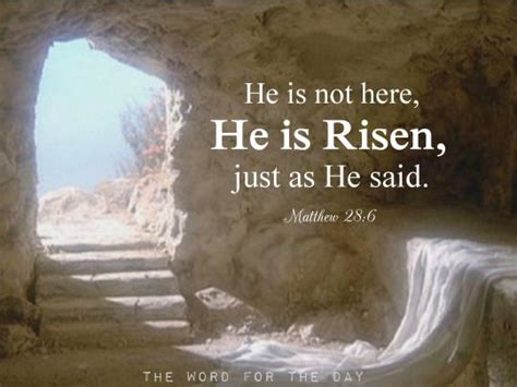 The Word For The Day He Is Not Here He Has Risen Just As He Said