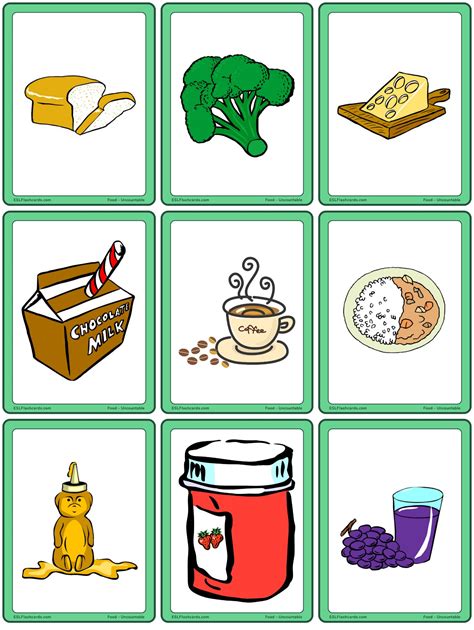 Countable And Uncountable Food Flashcards Free Esl Fl