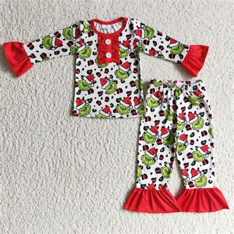 Christmas Red Cartoon Girls Pajamas Clothing Sututu06