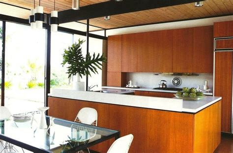 A community for enthusiasts of mid century modern design. kitchen, white counter, wood cabinets, mid century | Mid ...