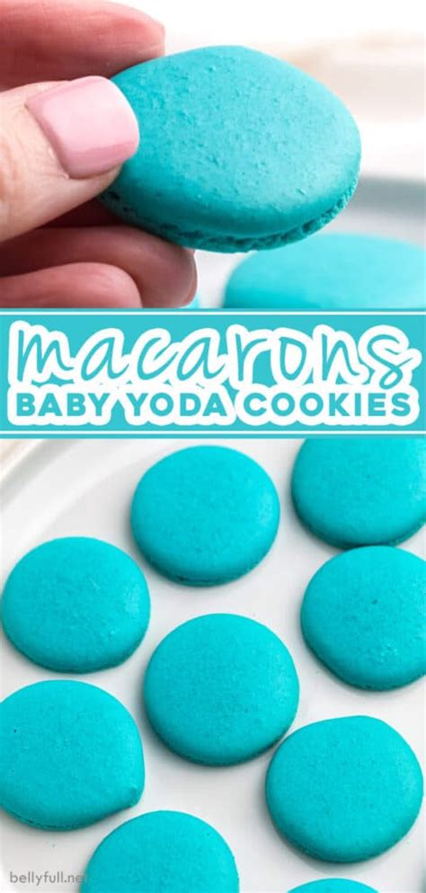 Baby Yoda Cookies Blue Space Cookies Macarons Belly Full