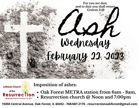 Feb 22 | Ash Wednesday | Oak Forest, IL Patch