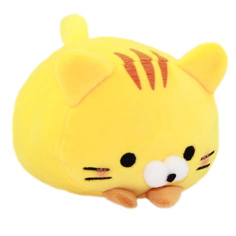 Plush Cat Squishy Toy Super Soft Stuffed Animal Neko Yellow