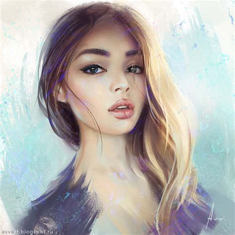 Beautiful Girls Portraits Illustration
