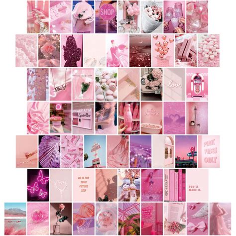 buy 60 pieces pink aesthetic pictures for wall collage kit warm color room decor cancer decor