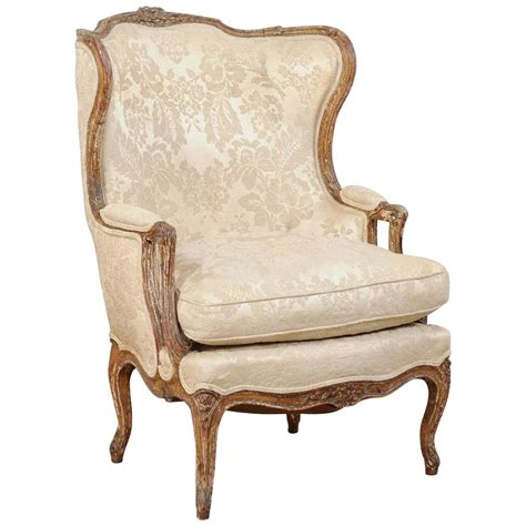 French Louis Xvi Style Winged Back Bergère Chair With Its Original