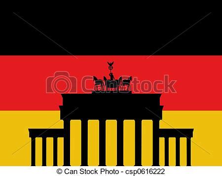 The brandenburg gate has played different political roles in german history. Clip Art of Brandenburg Gate Berlin and German flag ...