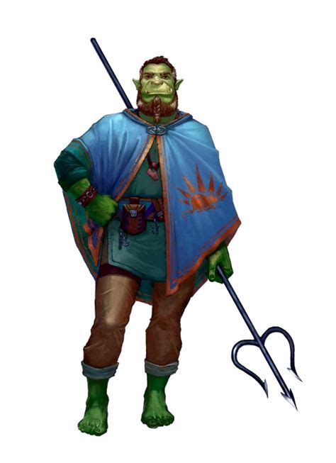 Male Half Orc Cleric Of Hanspur River Trident Pathfinder 2e Pfrpg