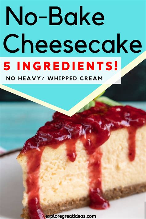 It's a stunning dessert for any occasion. No-Bake Cheesecake Without Heavy or Whipping Cream | Recipe in 2020 | Cheesecake, Dessert ...