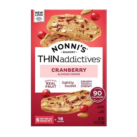 Nonnis Thin Addictives Cranberry Almond Thins Shop Snacks And Candy At