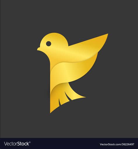 Golden Bird Logo Design Image Royalty Free Vector Image