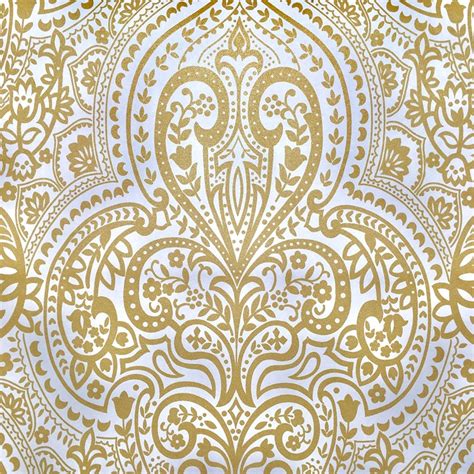 Classique Damask Wallpaper Gold White 2047 21 16