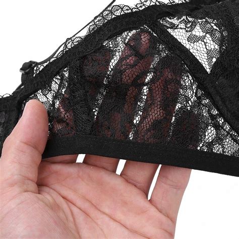 Us Women Floral Lace Bra See Through Bralette Push Up Lingerie Cupless