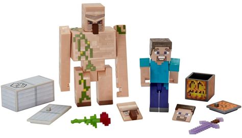Minecraft Comic Maker Steve Iron Golem 325 Action Figure 2 Pack Mattel