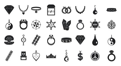 Jewelry Icon Set Simple Style 8830353 Vector Art At Vecteezy