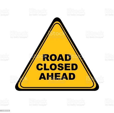 Road Closed Sign On White Background Stock Illustration Download