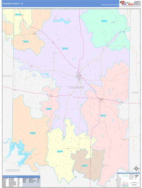 Culberson County Tx Wall Map Color Cast Style By Marketmaps 816