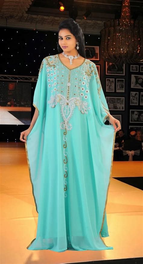 Plus Size Kaftan Dubai Arabic Evening Dresses Hand Made Beading Formal