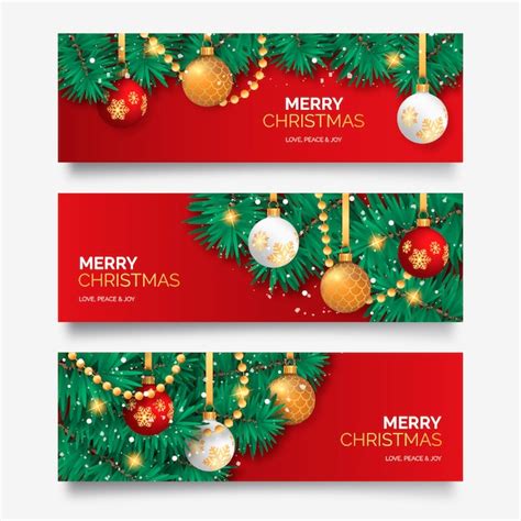 Free Vector Christmas Banner With Elegant Decoration