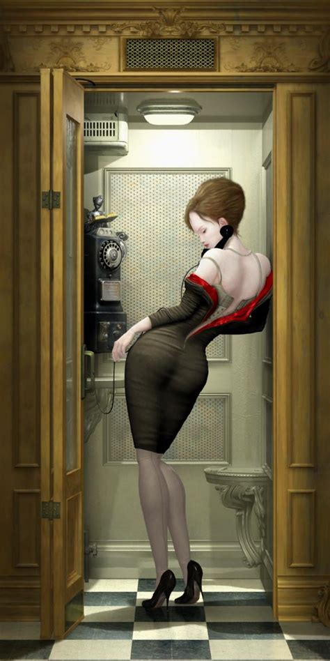 A Sexy Woman Poses In A Phone Booth In This Creepy