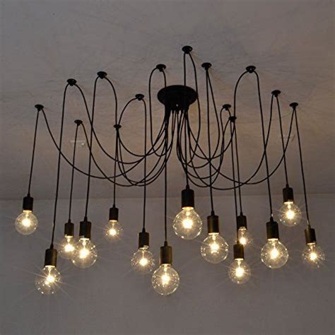 Fuloon Vintage Edison Multiple Ajustable Diy Ceiling Spider Lamp Light