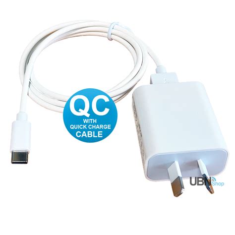 USB Quick Charge 3.0 (QC3) Wall Charger with Type-C Quick Charge 1M Cable