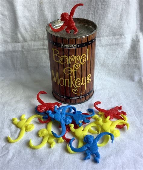 Circa 1960s Barrel Of Monkeys Toy Game By Lincoln Cameron Percy Antiques