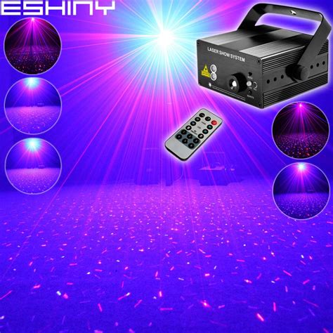 Eshiny Remote Mini Randb Laser Full Stars Pattern Projector Blue Led Bar